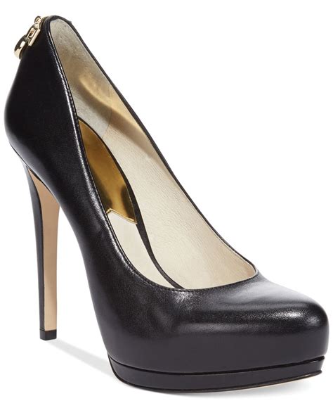 michael kors black tan stilettos|Michael Kors heel pumps.